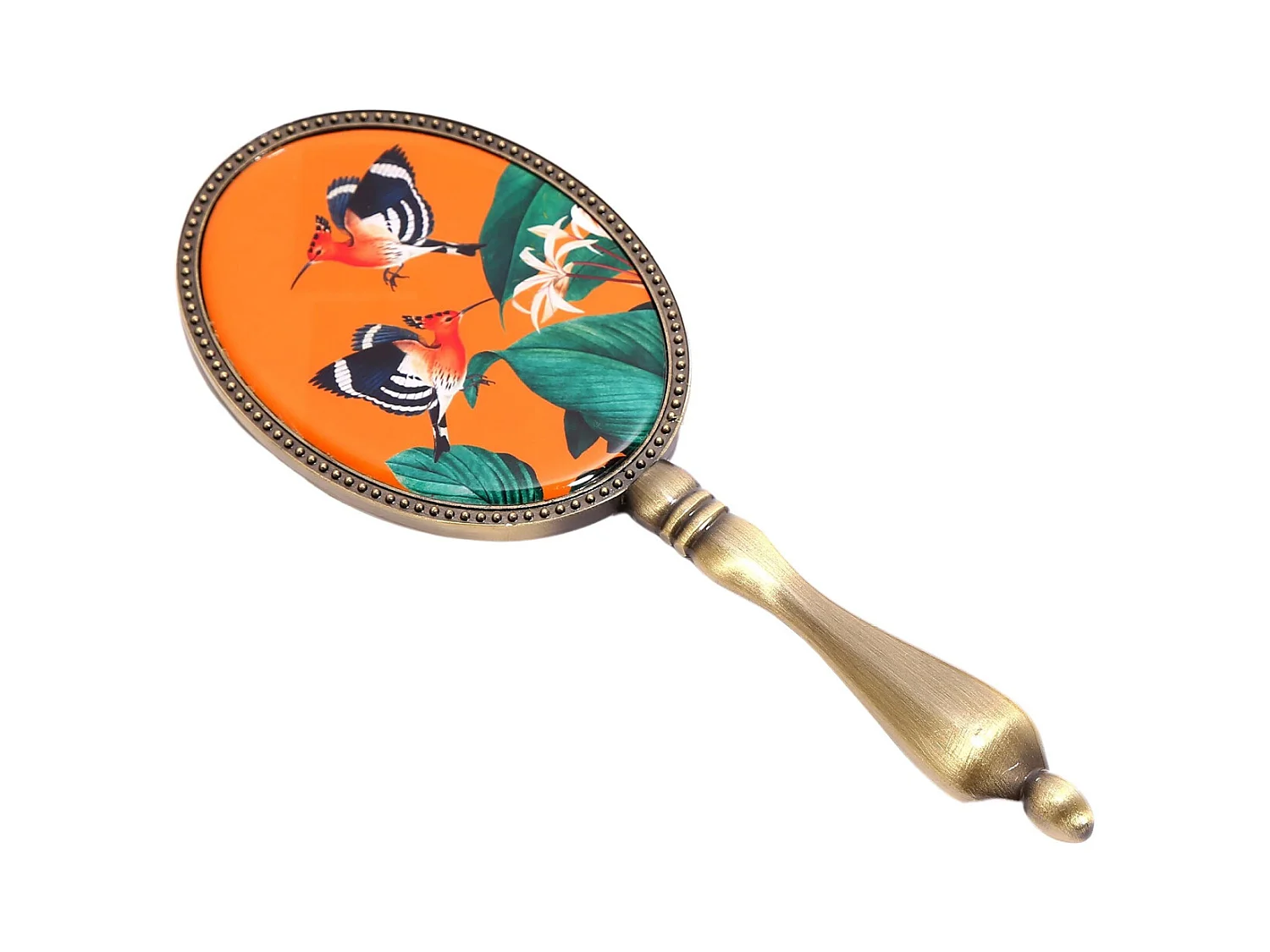 Décoration en métal et verre Oiseau du paradis 20 x 7 cm