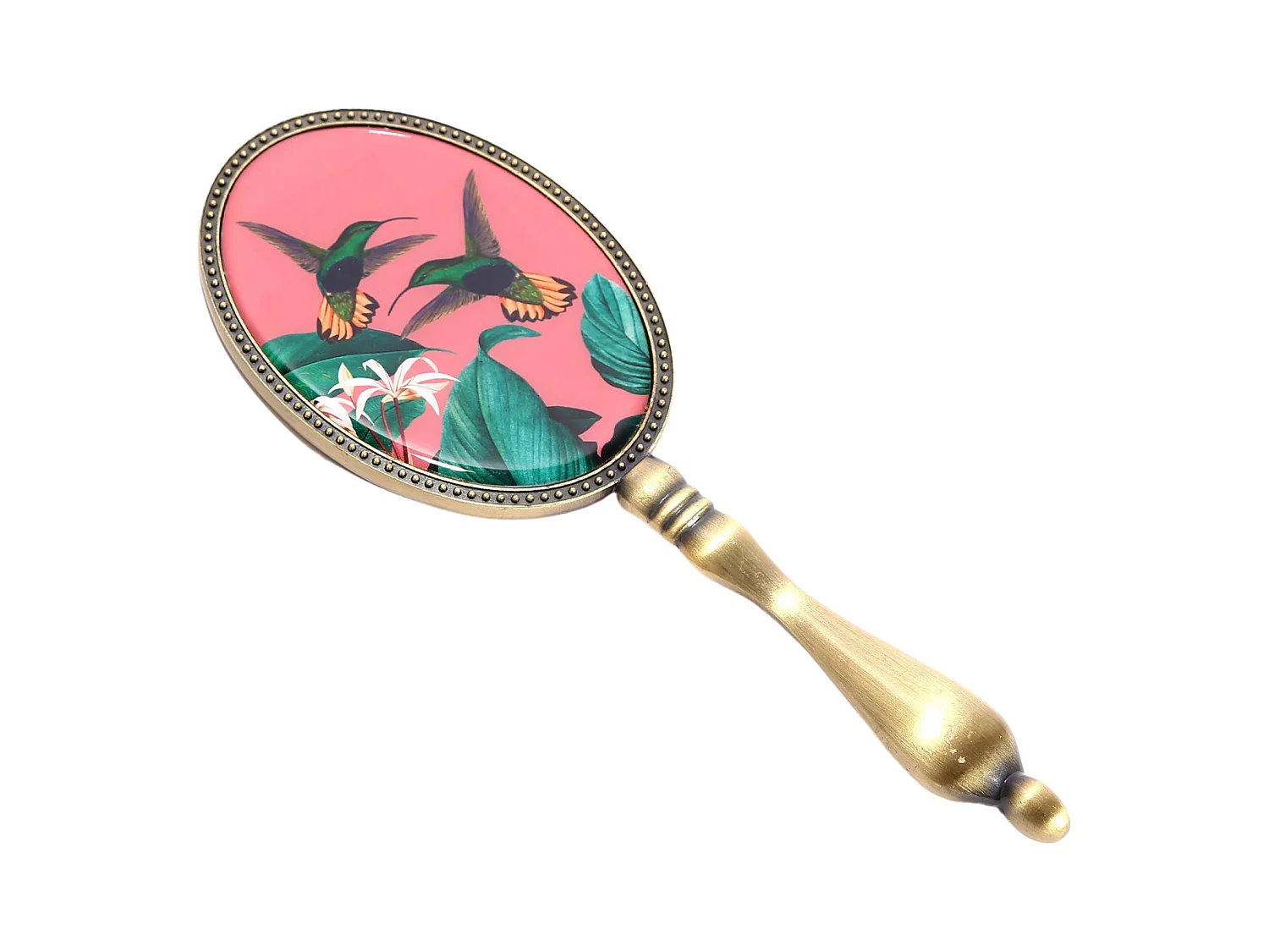 Décoration en métal et verre Oiseau du paradis 20 x 7 cm