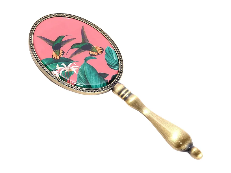 Décoration en métal et verre Oiseau du paradis 20 x 7 cm