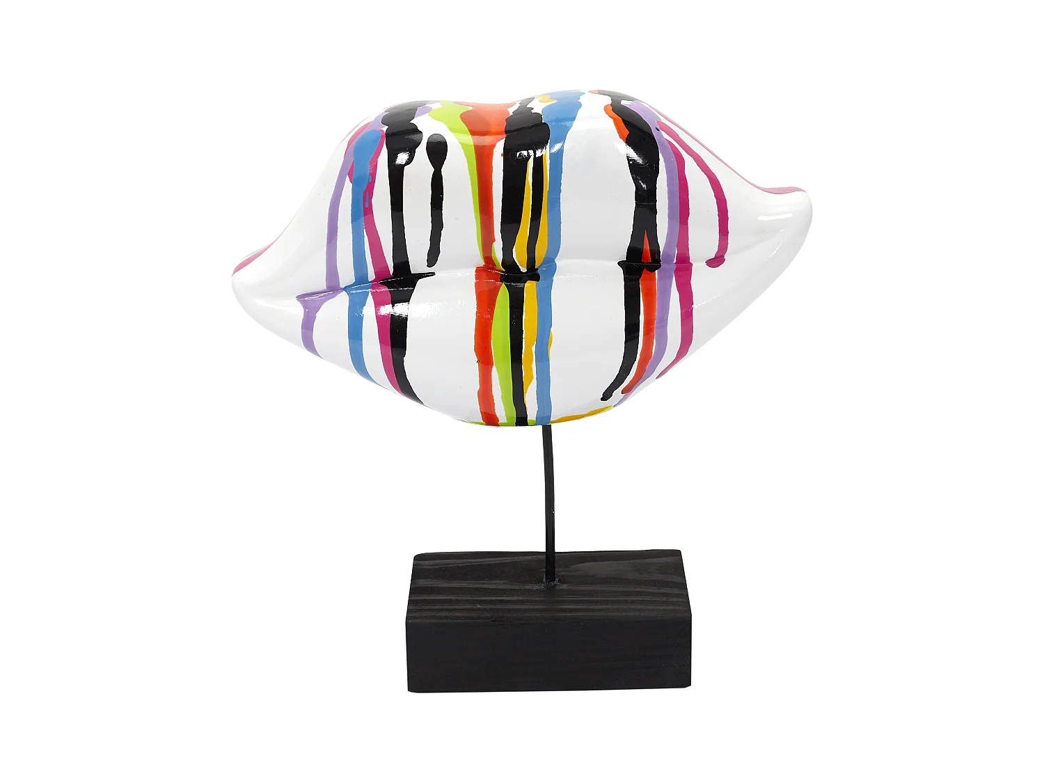 Deco A Poser Bouche Multicolore H20cm Blanc, Multicolore