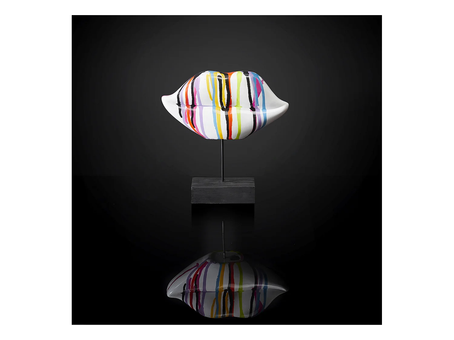 Deco A Poser Bouche Multicolore H20cm Blanc, Multicolore