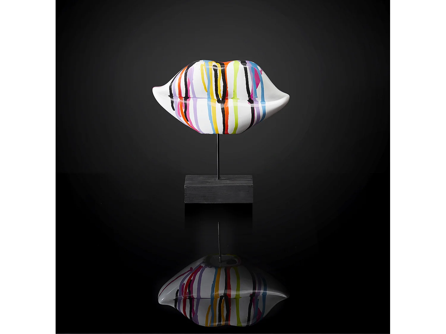 Deco A Poser Bouche Multicolore H20cm Blanc, Multicolore