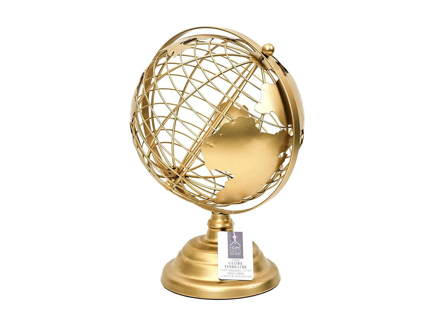 Globe Terrestre Metal Dore Or