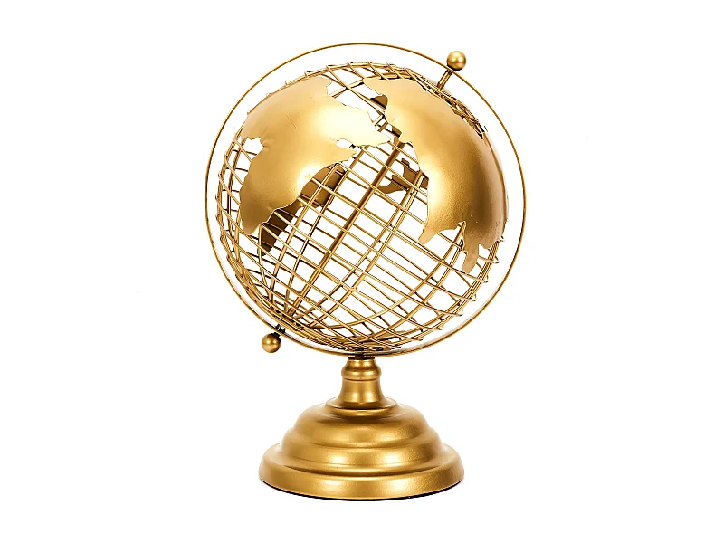 Globe Terrestre Metal Dore Or