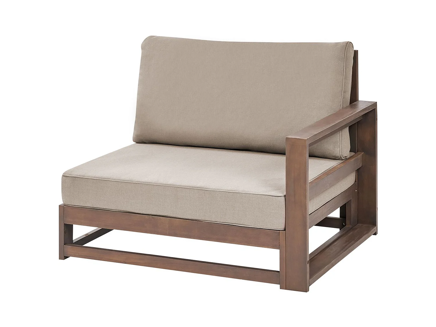 Garden Corner Sofa with Table 4 Seater TIMOR Left Hand Dark Brown Certified Acacia Wood Modular