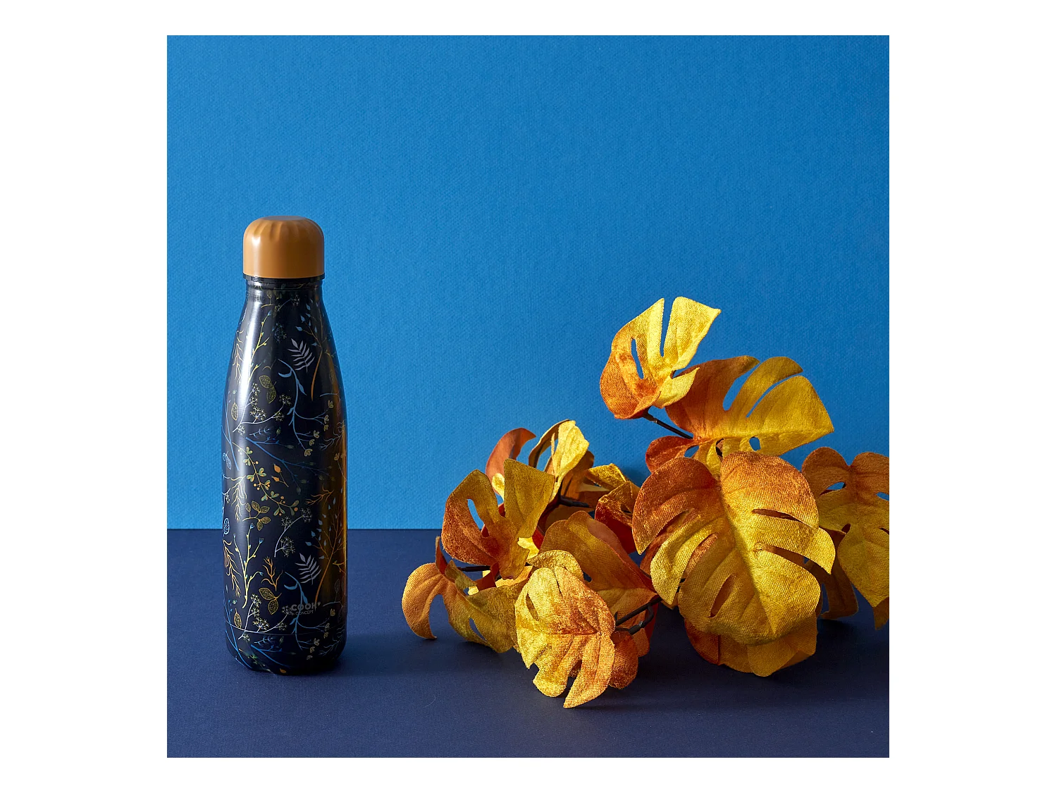 Bouteille Isotherme Fleurie Coffret 50cl Bleu, Jaune