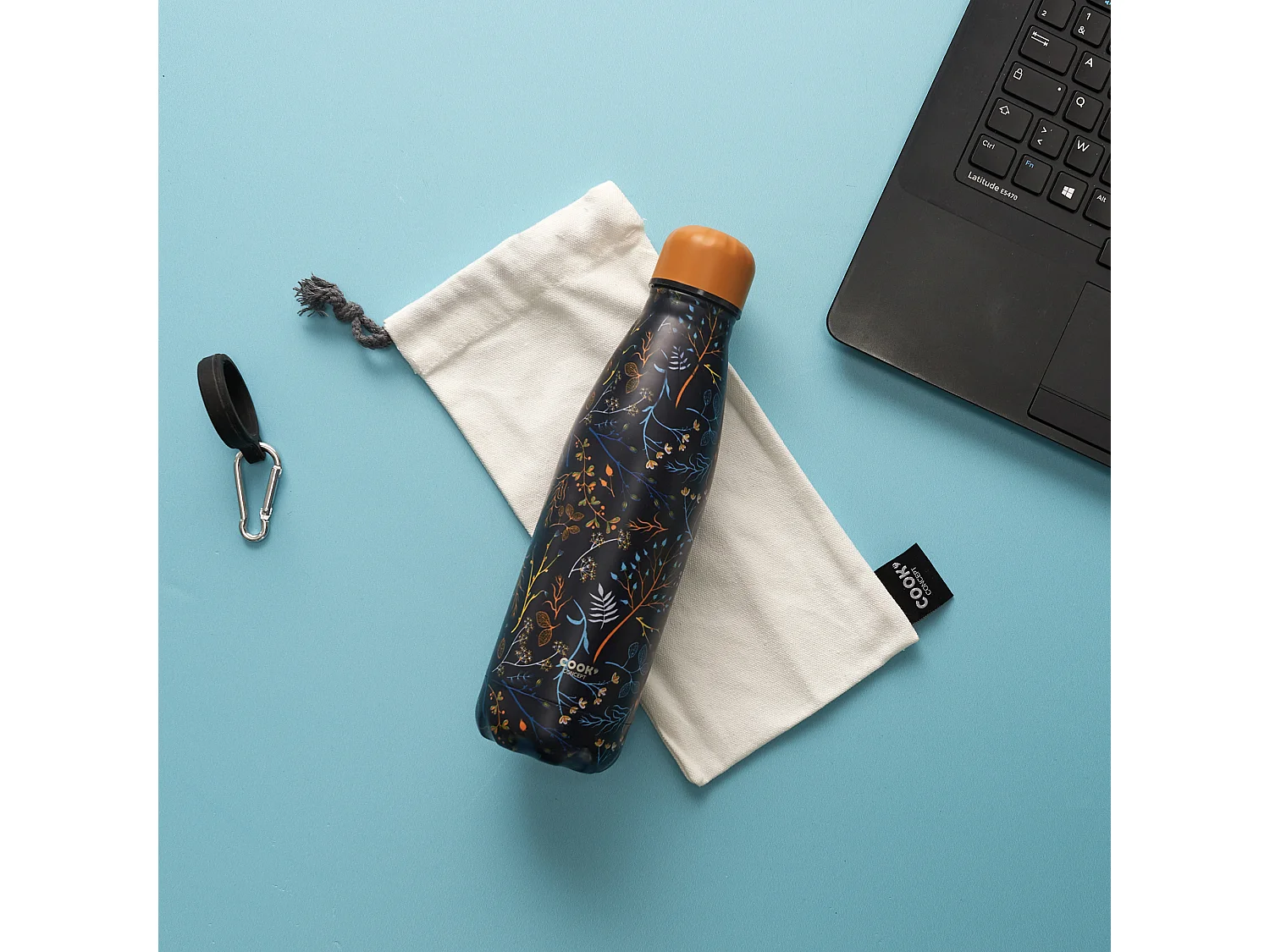 Bouteille Isotherme Fleurie Coffret 50cl Bleu, Jaune