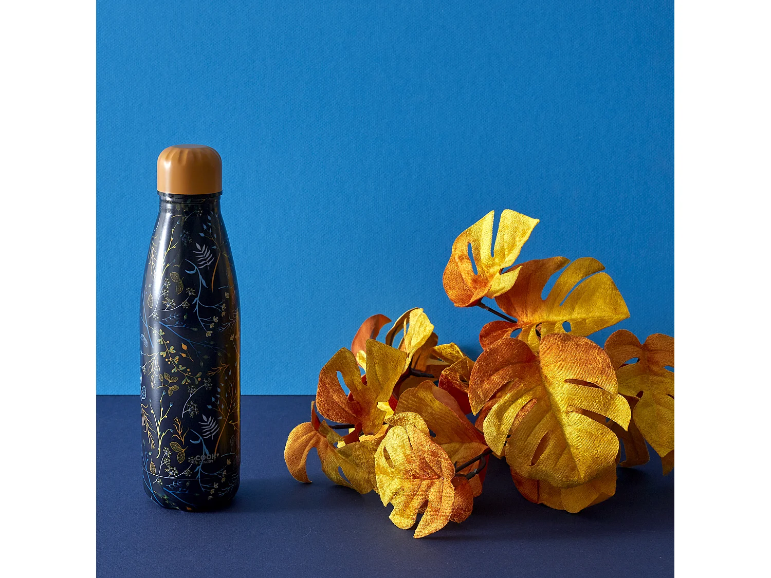 Bouteille Isotherme Fleurie Coffret 50cl Bleu, Jaune