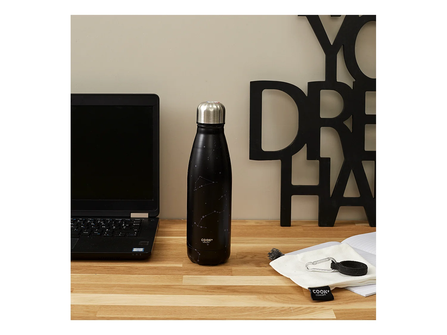 Bouteille Isotherme Constellation 50cl Noir, Blanc