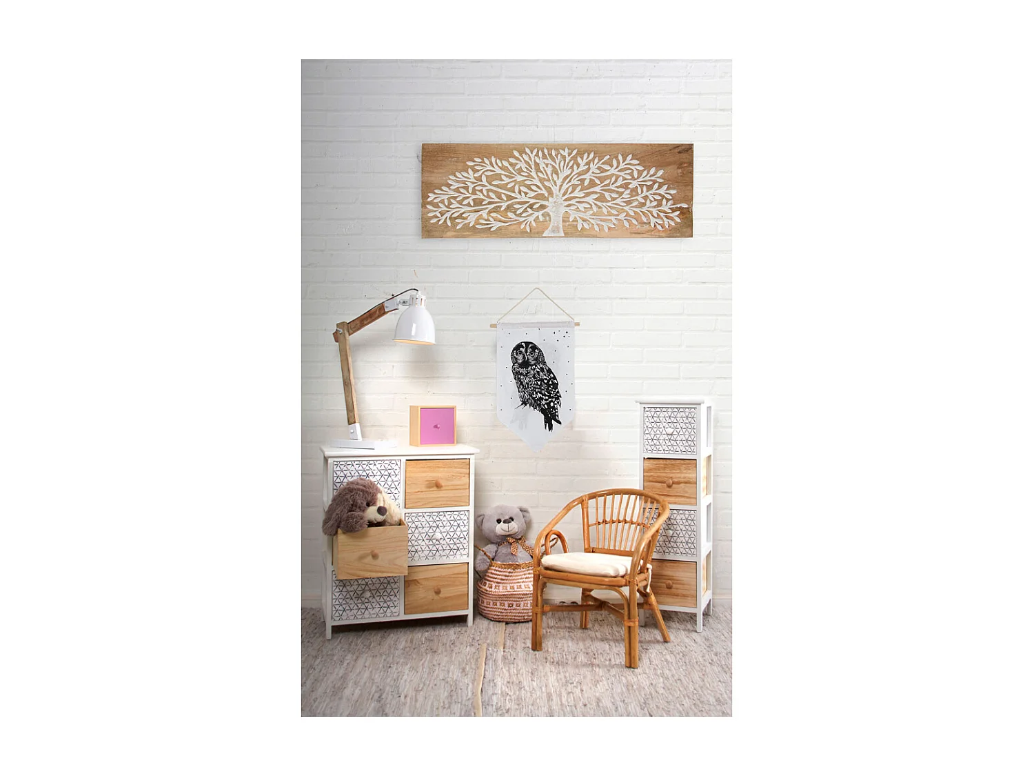 Décoration murale en coton Chouette