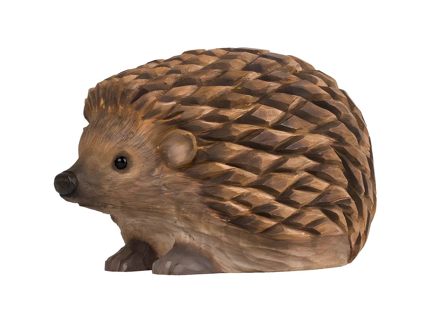 Hérisson décoratif en bois sculpté à la main