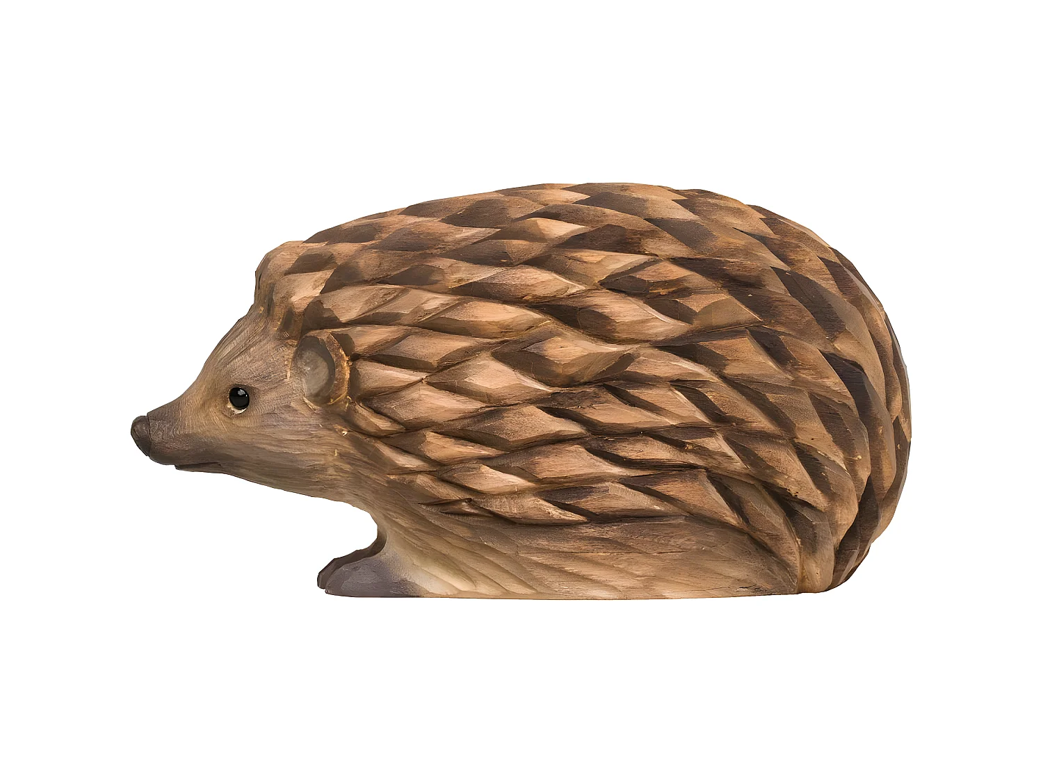 Hérisson décoratif en bois sculpté à la main