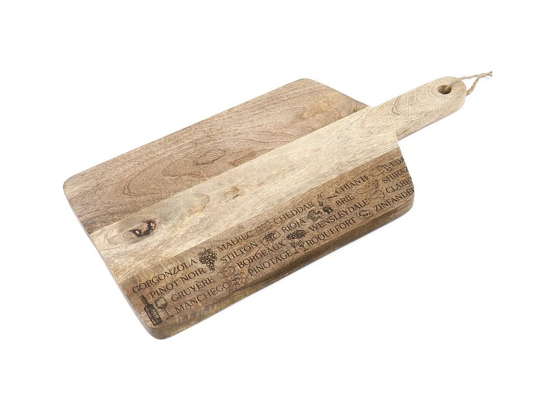 Planche à découper en bois vins et fromages