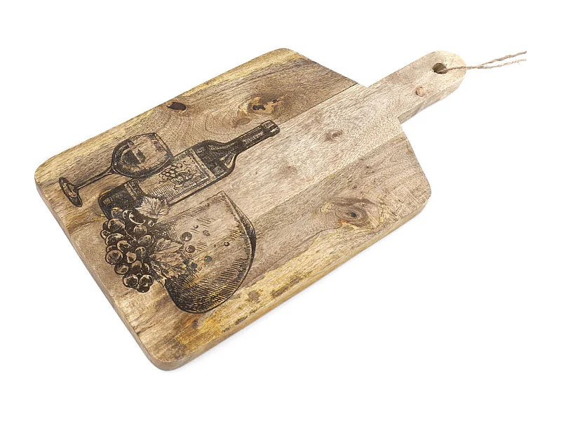 Planche à découper en bois vins et fromages