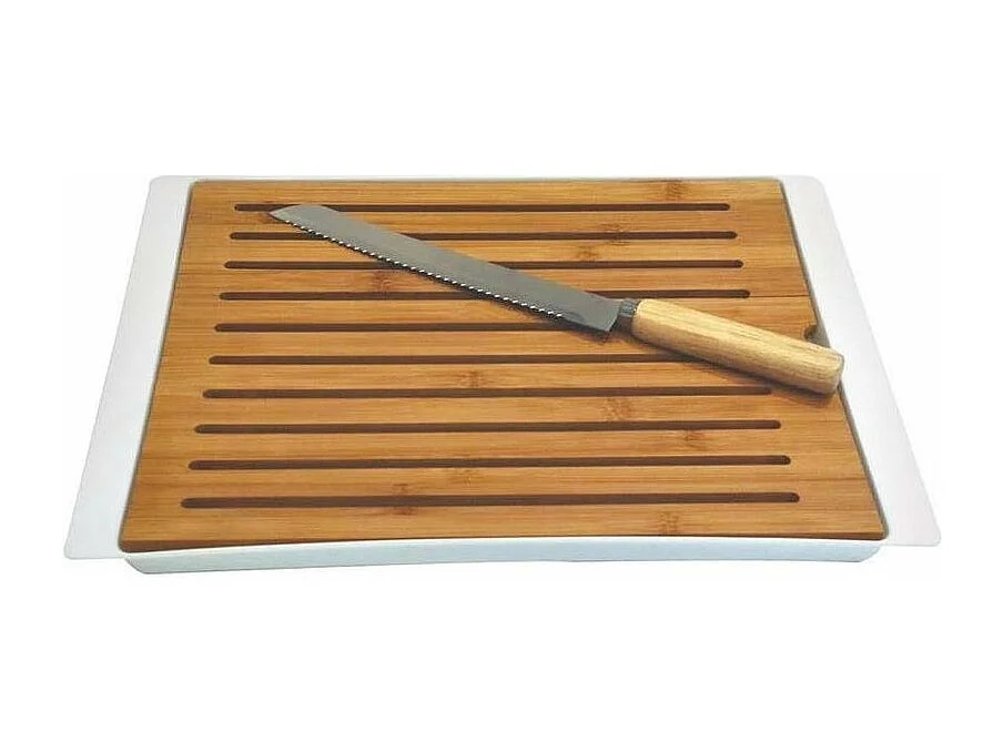 Planche à pain en bambou 38x27 cm avec couteau