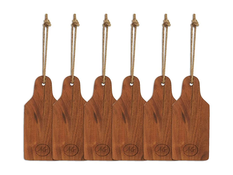 Mini planches à découper rectangle en acacia huilé (Lot de 6)