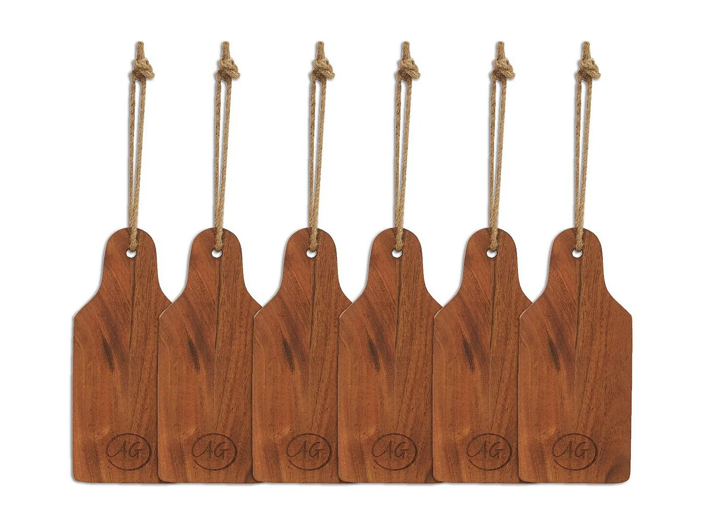 Mini tablas de cortar rectangulares de acacia aceitada (Juego de 6)