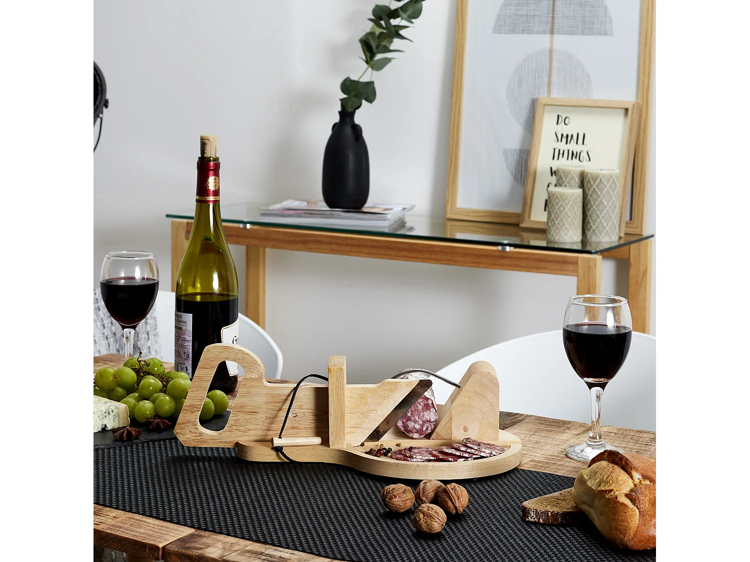 Runde Wurstschneidemaschine aus Holz