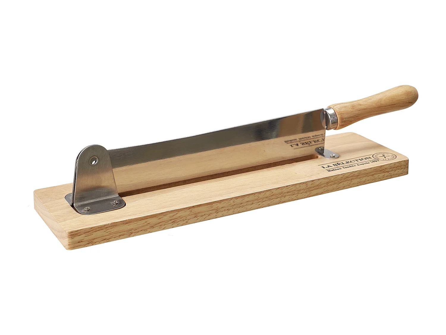 Brotschneidemaschine aus Holz und Edelstahl