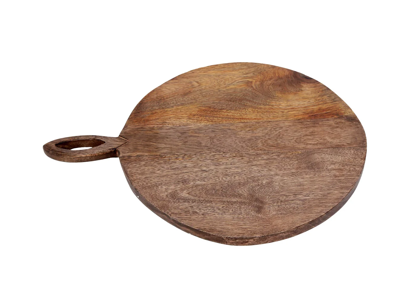 Planche à découper ronde en bois avec poignée 49 x 38 cm
