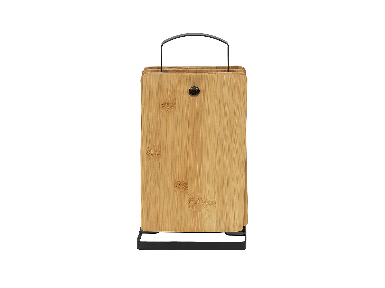 Planche A Decouper Bambou X6 Avec Socle Metal Marron, Noir