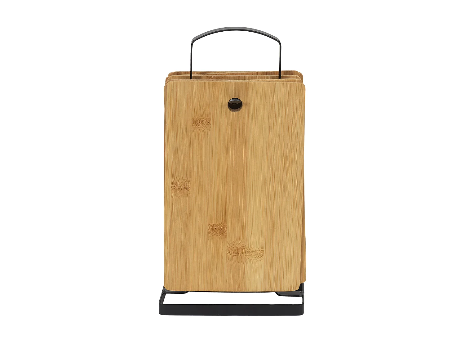 Planche A Decouper Bambou X6 Avec Socle Metal Marron, Noir