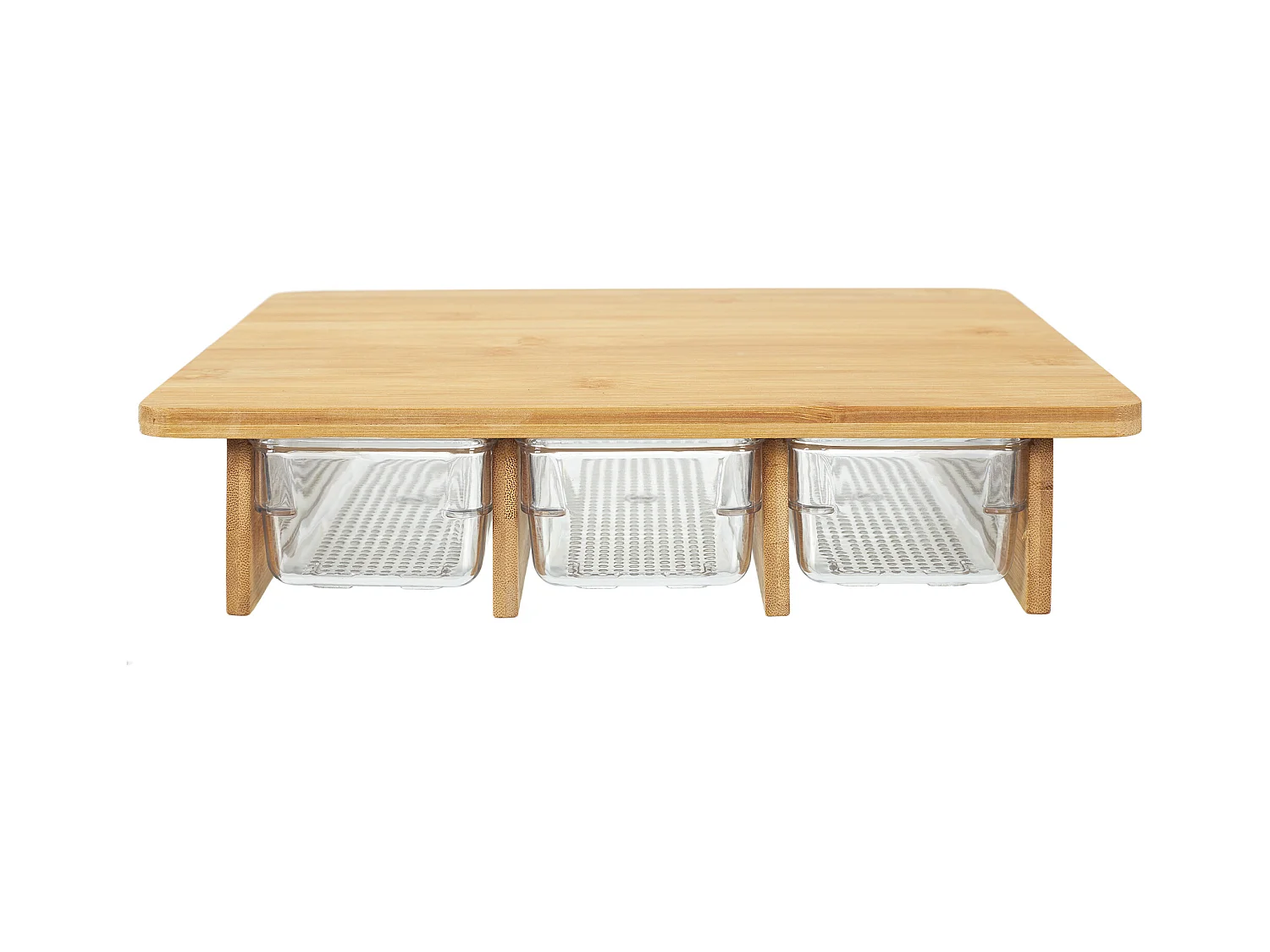 Planche A Decouper Avec 3 Compartiments Marron, Transparent