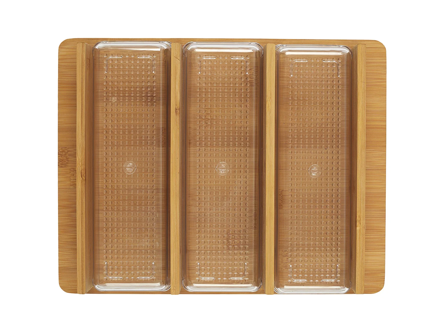 Planche A Decouper Avec 3 Compartiments Marron, Transparent