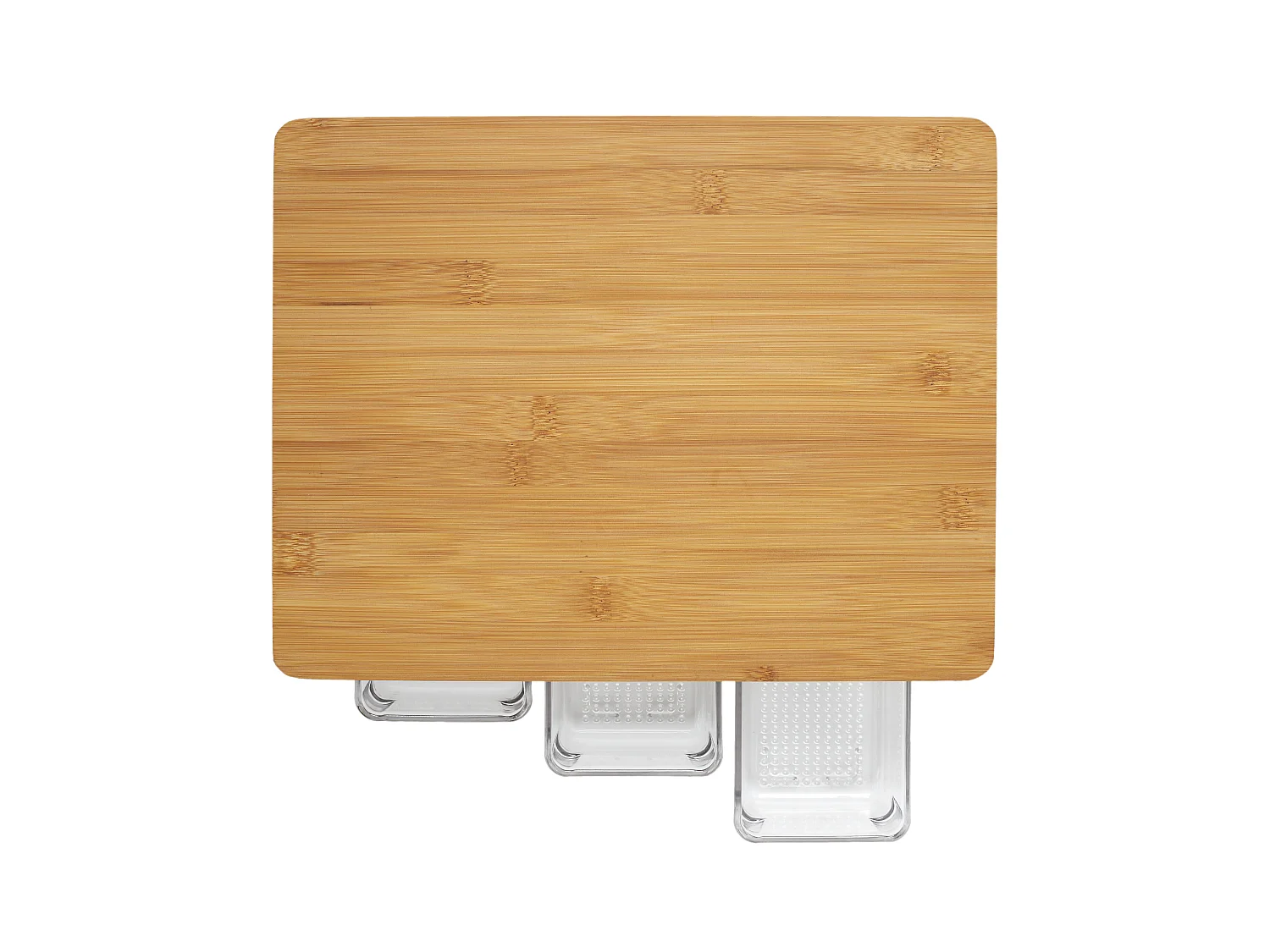 Planche A Decouper Avec 3 Compartiments Marron, Transparent