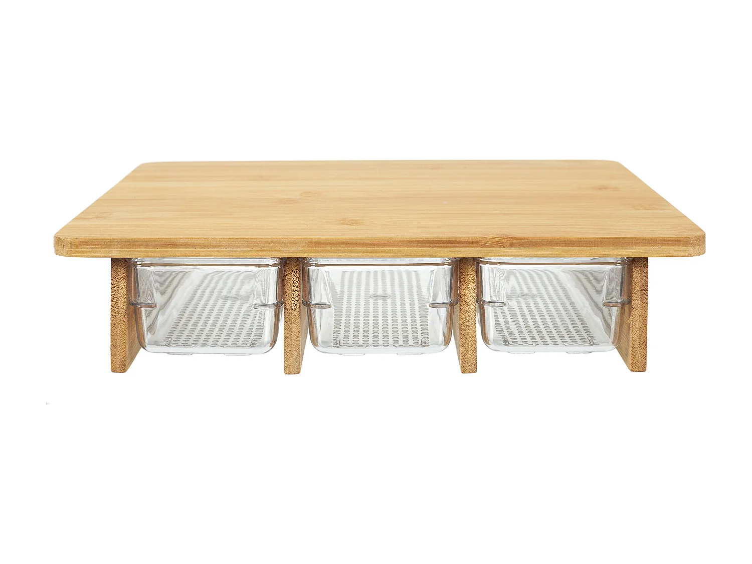 Planche A Decouper Avec 3 Compartiments Marron, Transparent