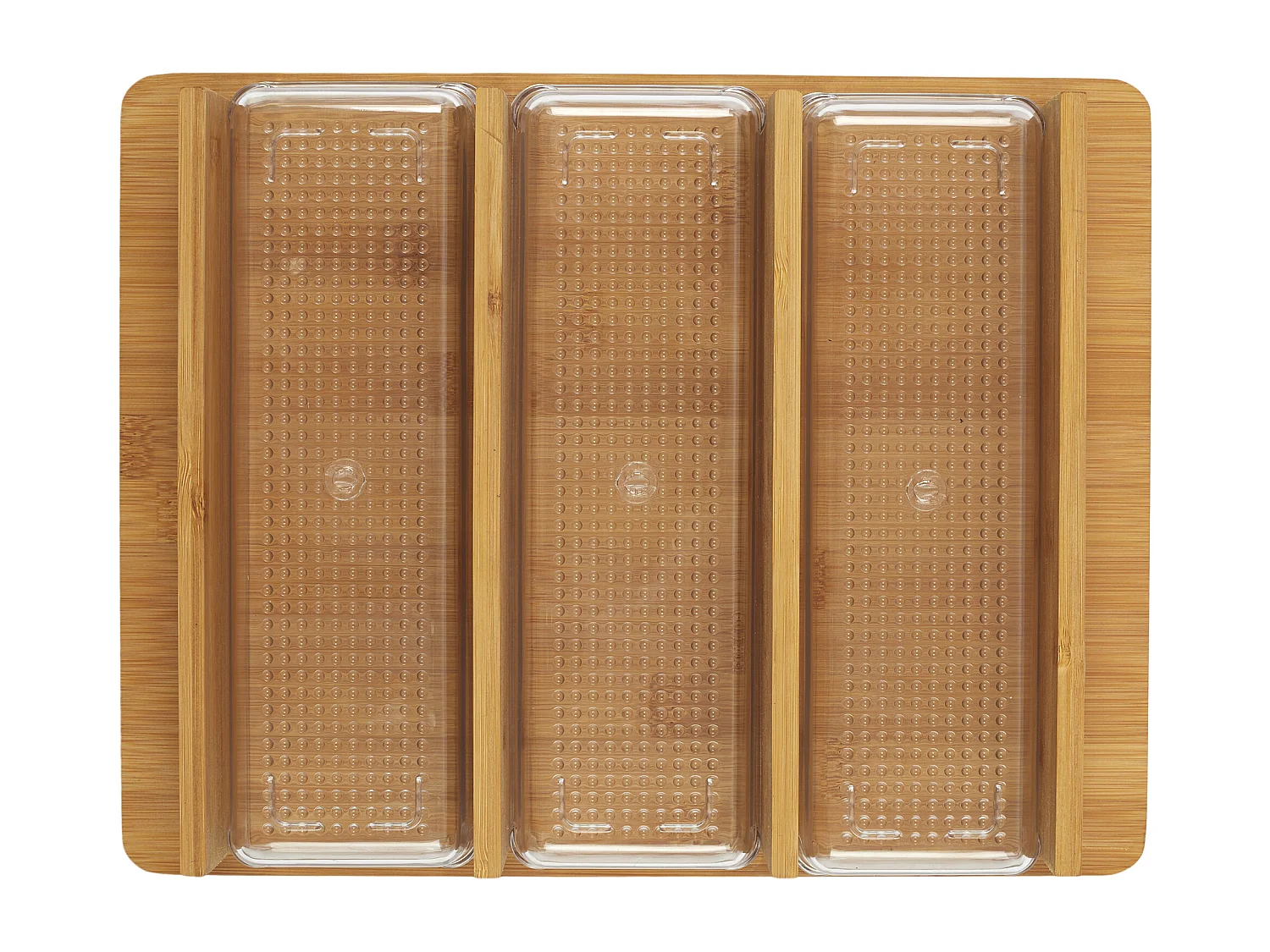 Planche A Decouper Avec 3 Compartiments Marron, Transparent