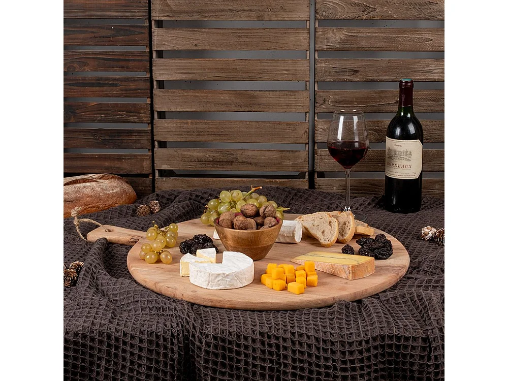 Planche à découper ronde en acacia naturel Rond