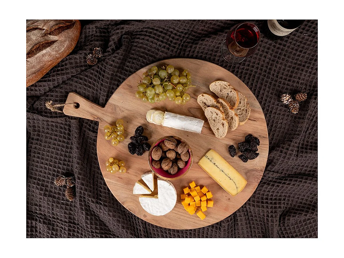 Planche à découper ronde en acacia naturel Rond