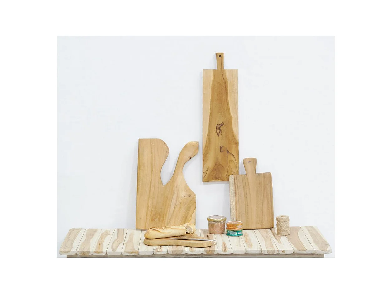 Planche à découper design en teck naturel