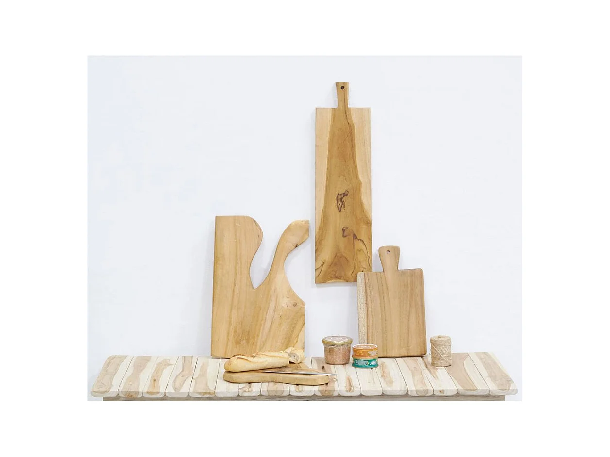 Planche à découper design en teck naturel