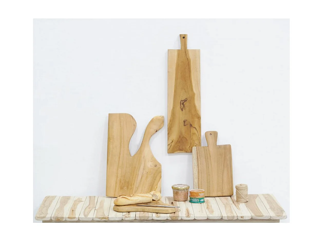 Planche à découper design en teck naturel