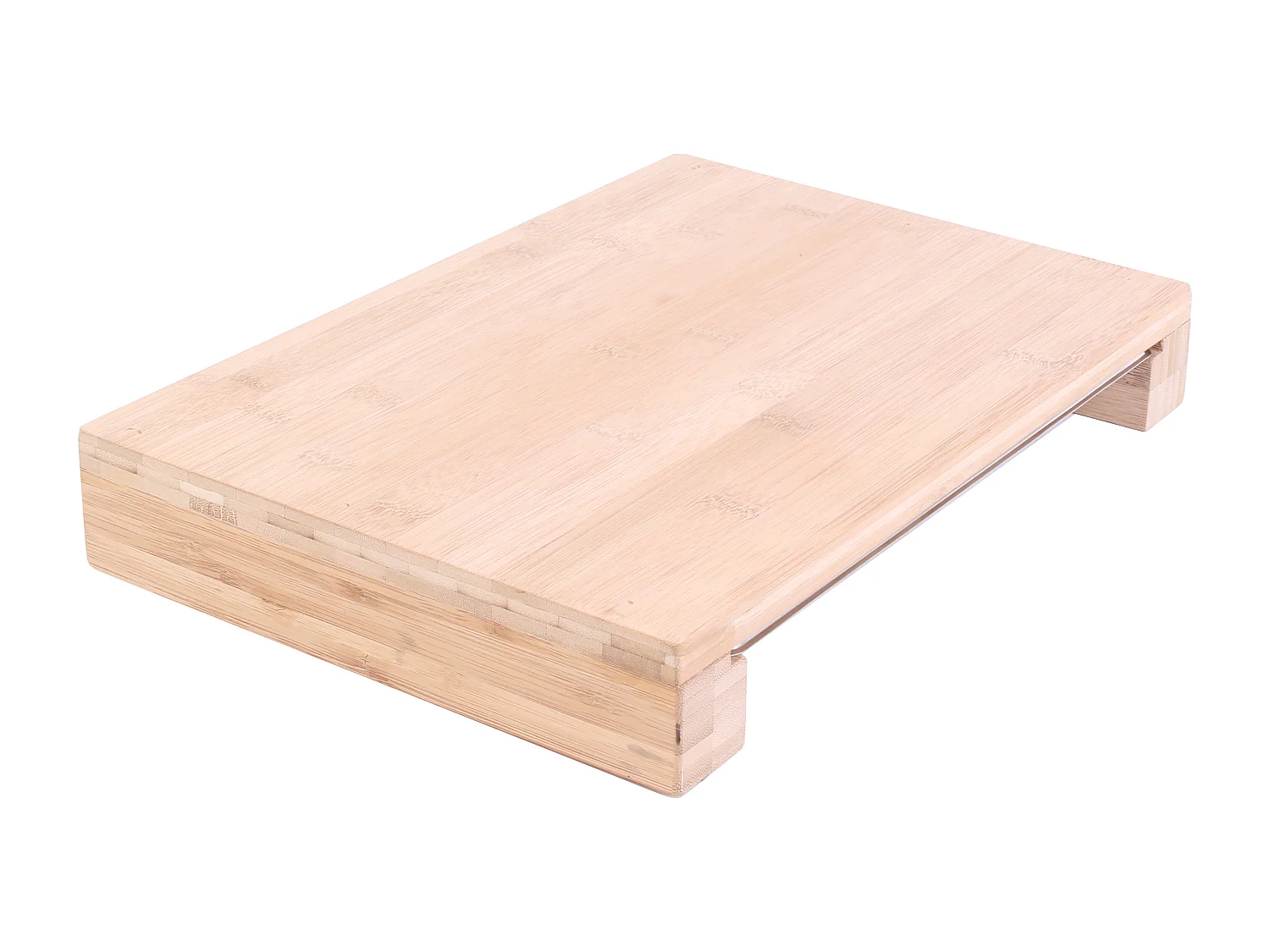 Planche A Decouper Tiroir Integre 38.5x26.5x5.5 Beige, Argent