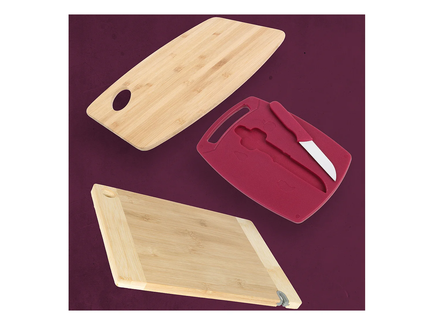 Planche A Decouper En Bambou X3 Beige