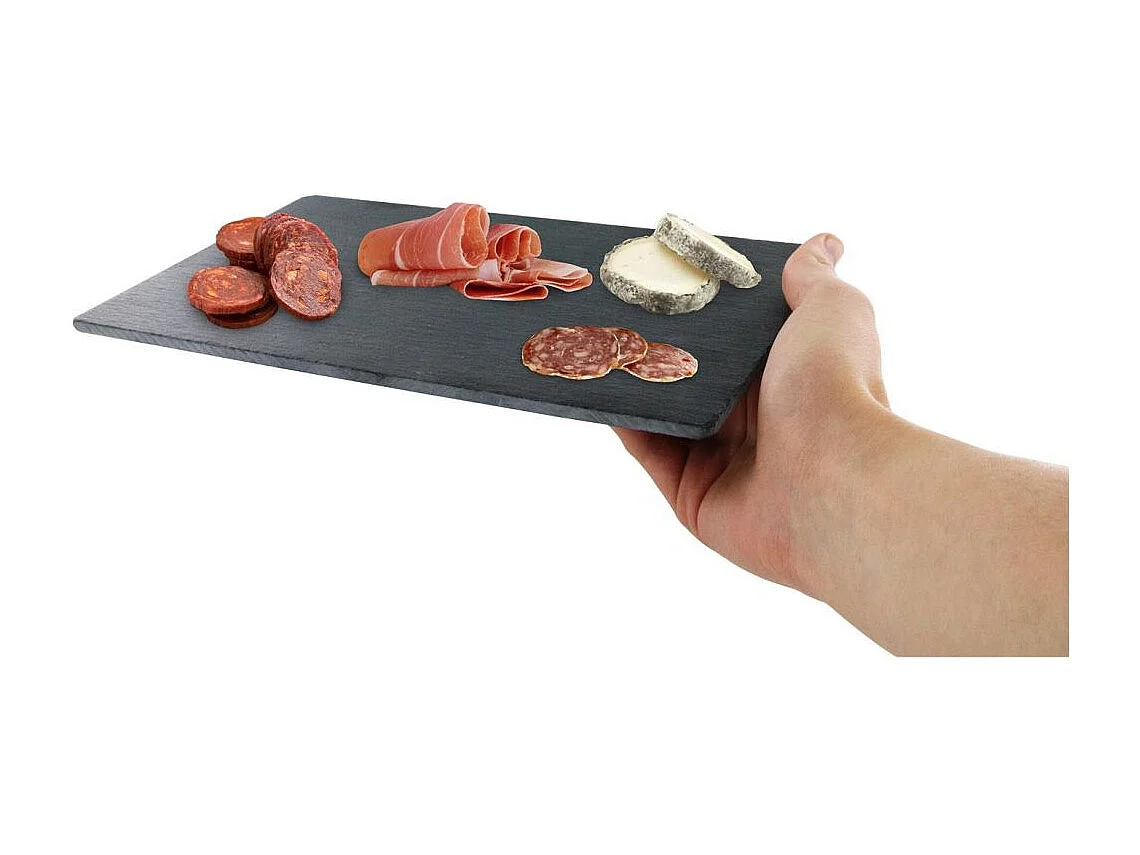 Trancheuse A Charcuterie Avec Plateau Ardoise Marron, Noir