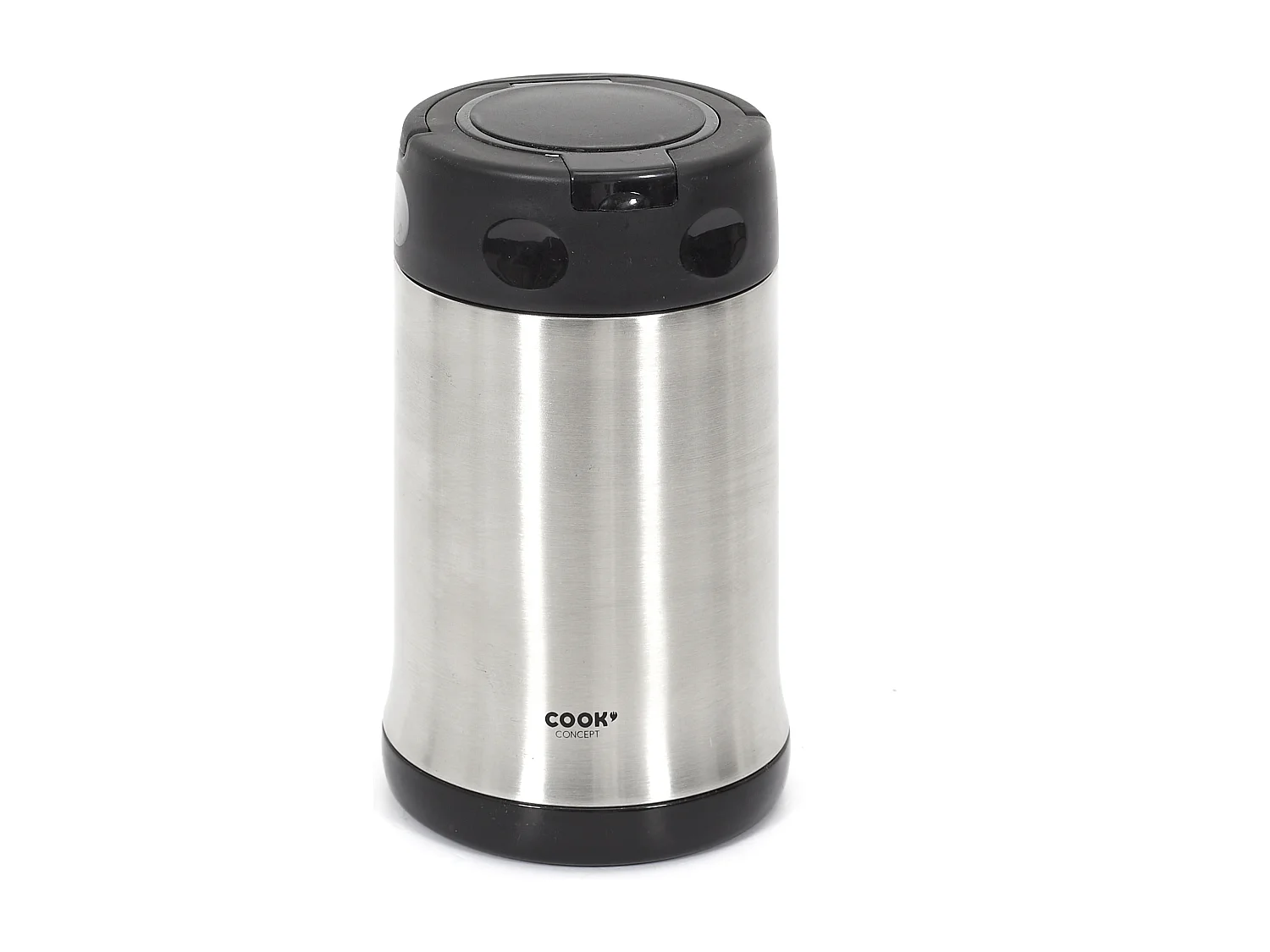 Bol A Soupe Isotherme Avec Couvert Inox 50cl Argent, Noir