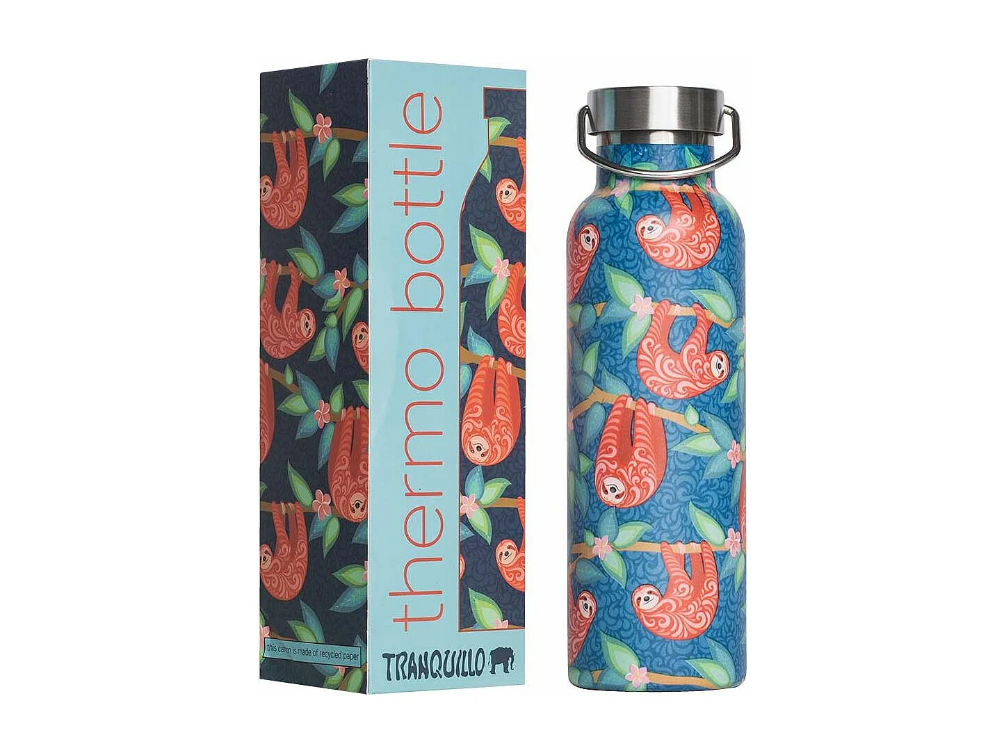 Thermos inox coloré paresseux 600 ml