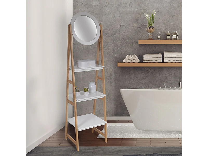 Etagere Avec Miroir Copenhague Blanc