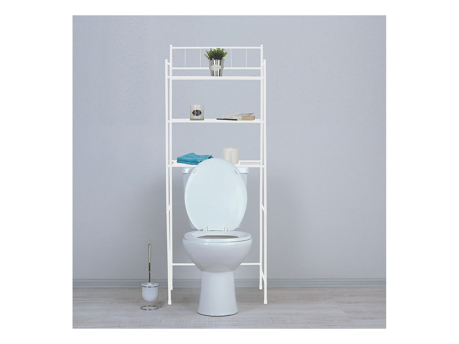 Etagere De Rangement Wc 160x60x23cm Blanc