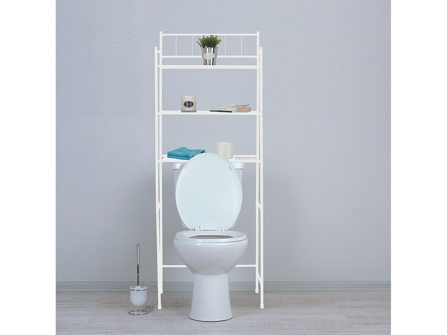 Etagere De Rangement Wc 160x60x23cm Blanc