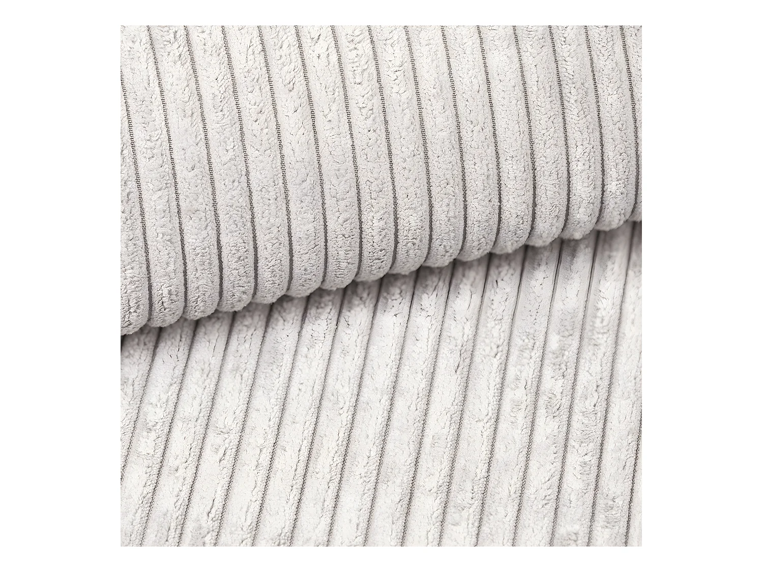 Vella mini-converteerbare hoekbank van corduroy. Opbergkist - 260 cm lengte (beige)