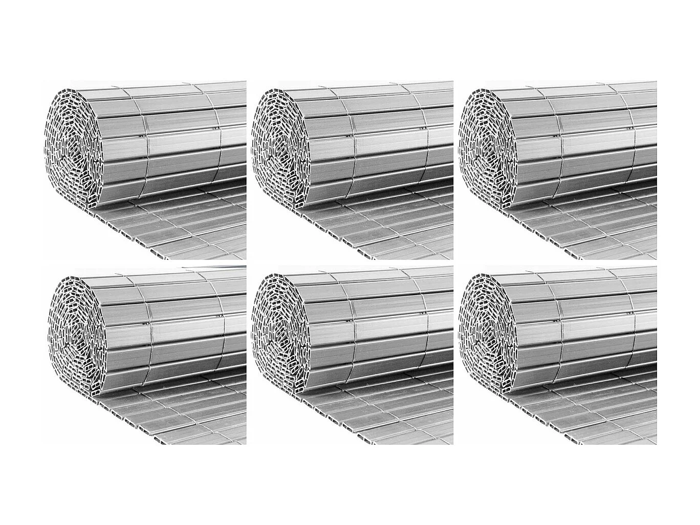 Canisse en PVC gris perle double face qualité + (Lot de 6)