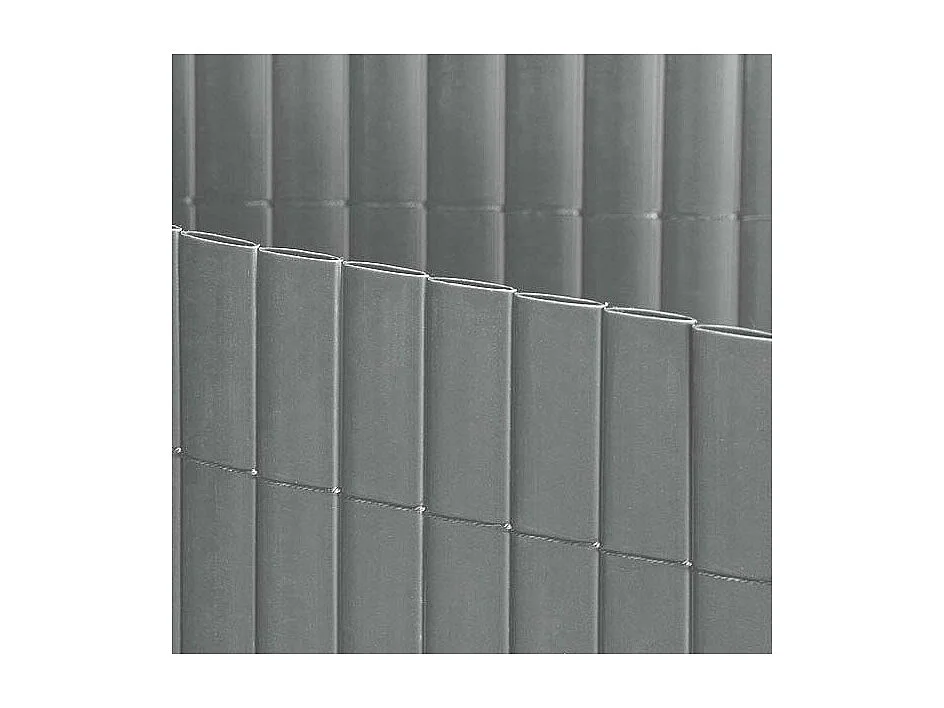 Canisse en PVC gris perle double face qualité + (Lot de 6)