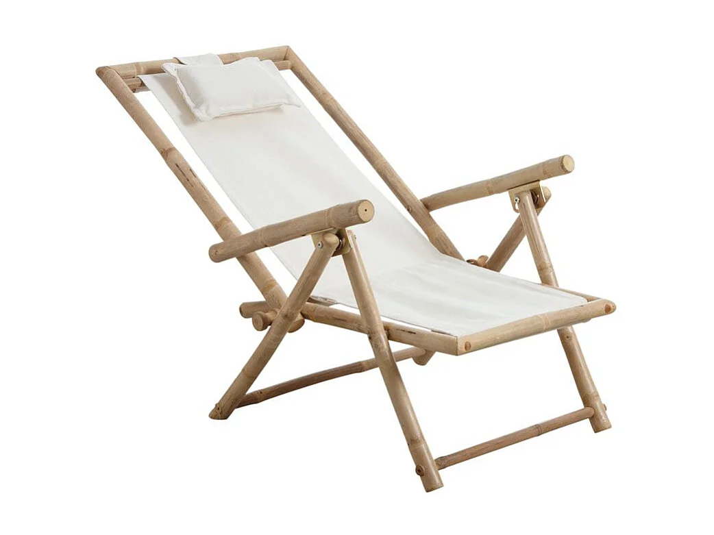 Zusammenklappbarer Liegestuhl aus Bambus