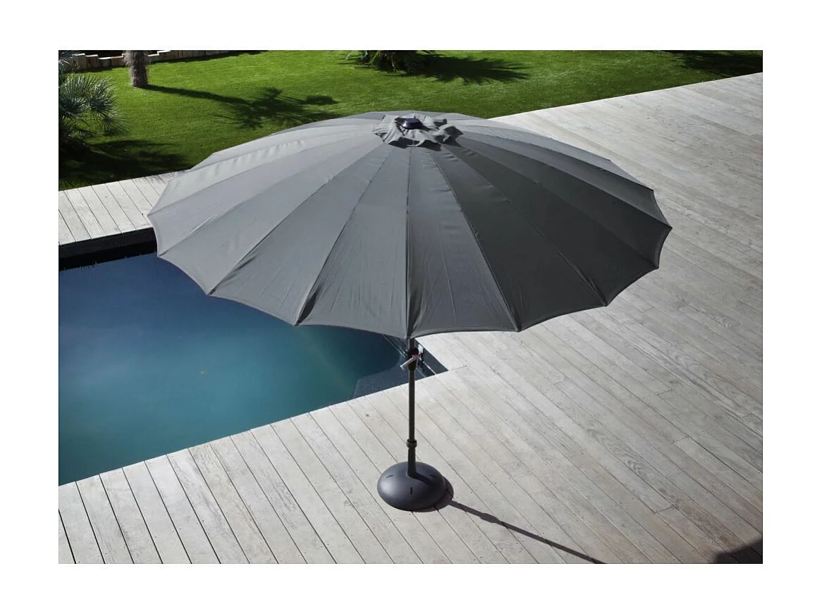 Parasol terrasse en fibre de verre Pagode 300 cm Cendre