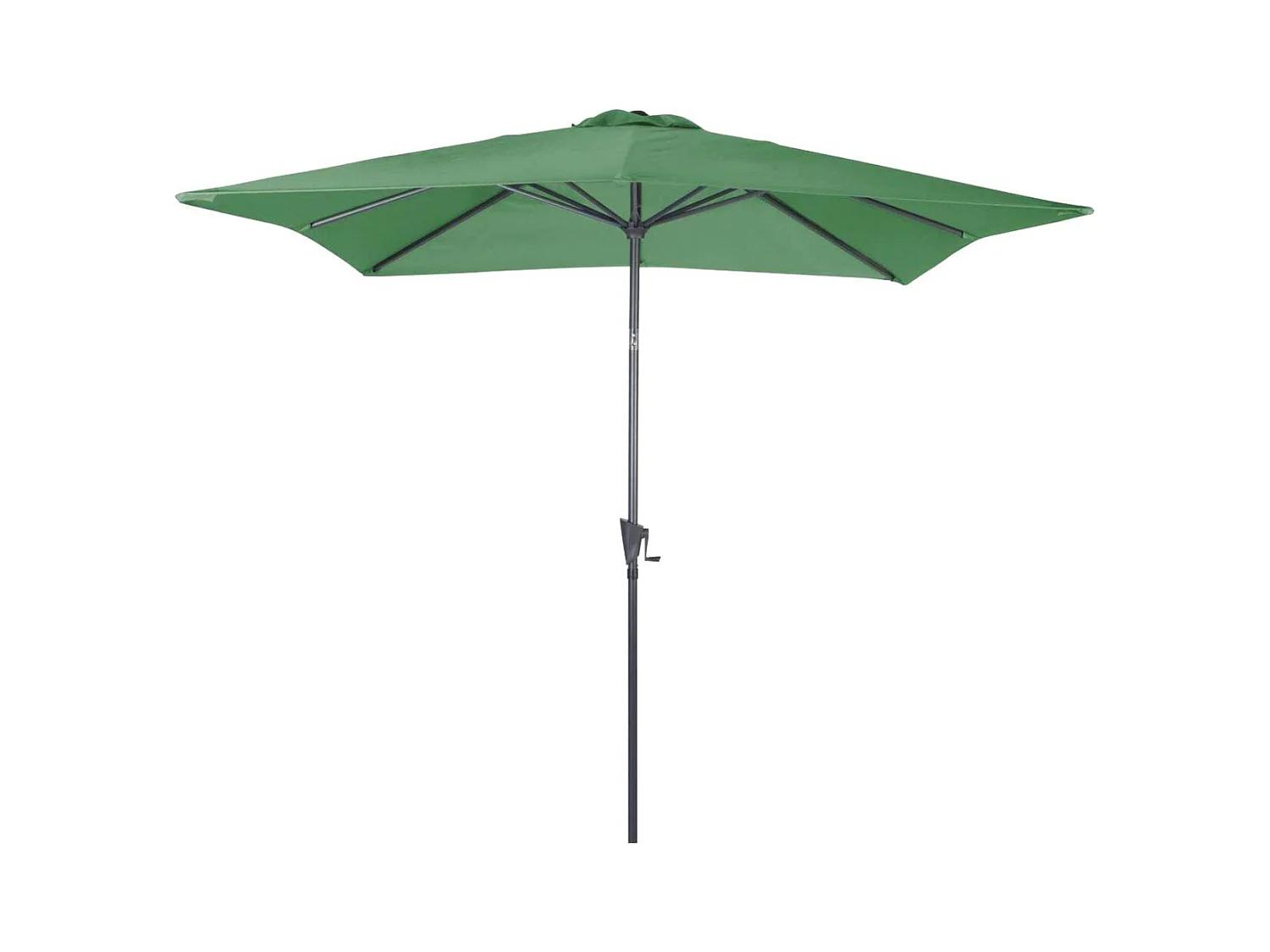 Parasol carré en aluminium avec manivelle 2,5m Tilt